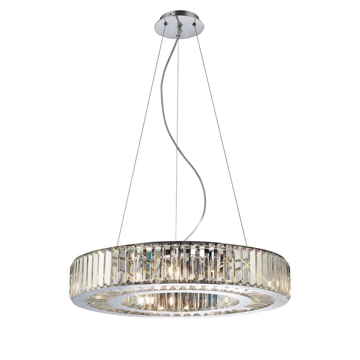 Diyas Torre IL30079 Polished Chrome 9 Light Crystal Pendant