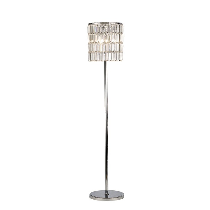 Diyas Torre IL30179 Polished Chrome 5 Light Crystal Floor Lamp