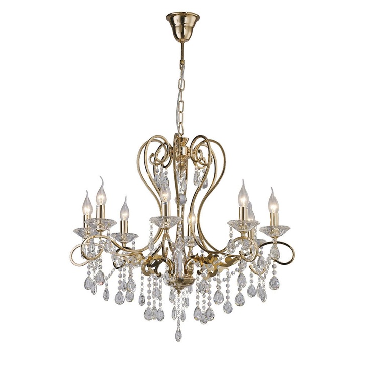 Diyas Vela IL32068 French Gold 8 Light Crystal Chandelier