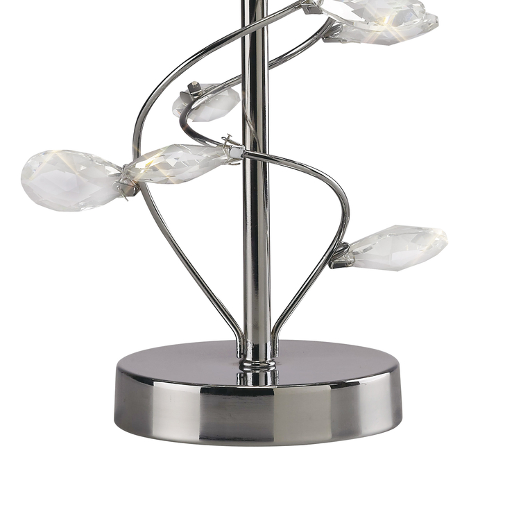 Diyas Willow IL31210/CR Polished Chrome/Crystal Table Lamp Complete With Cream Shade