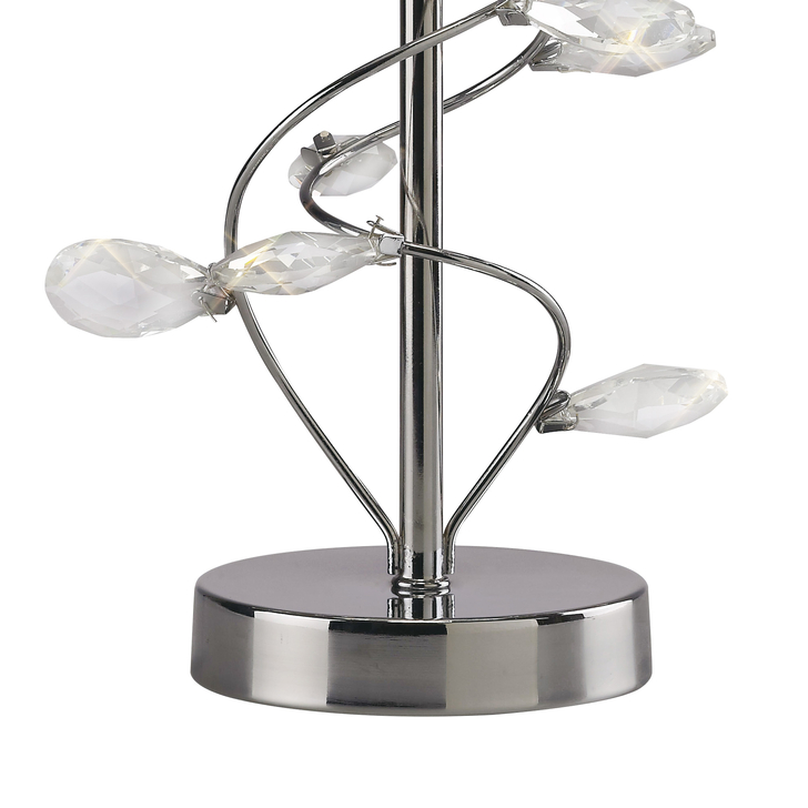 Diyas Willow IL31210 Polished Chrome/Crystal Table Lamp Complete With White Shade