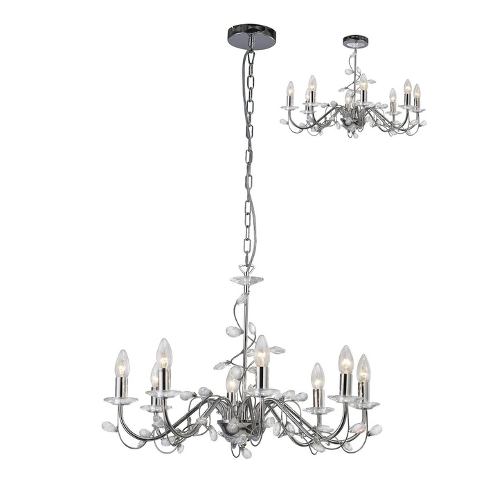 Diyas Willow IL31218 Polished Chrome 8 Light Crystal Chandelier