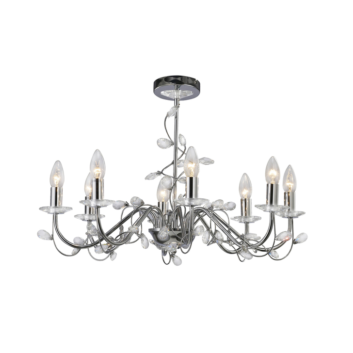 Diyas Willow IL31218 Polished Chrome 8 Light Crystal Chandelier