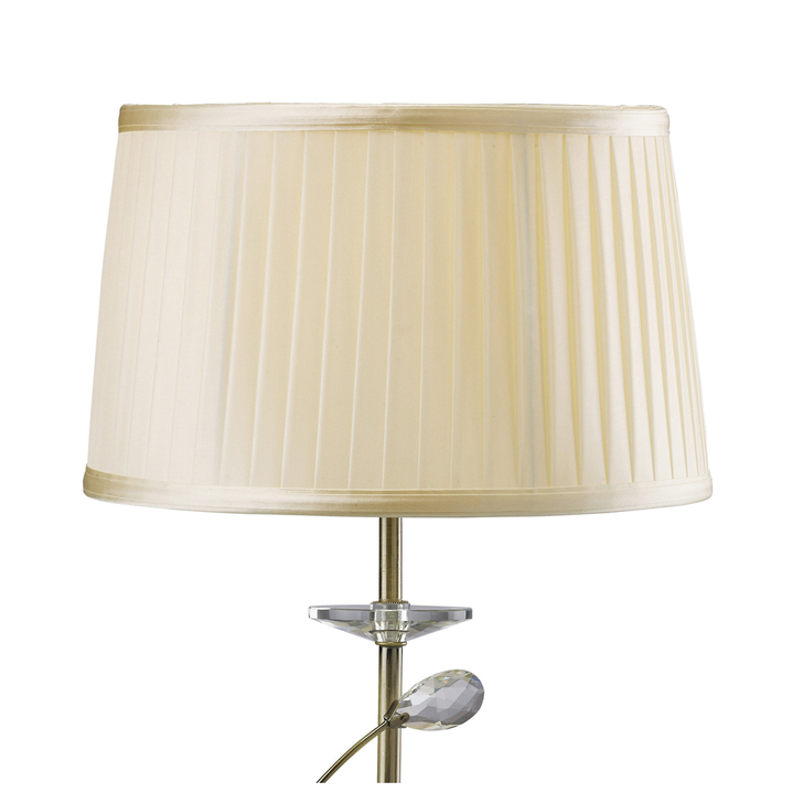 Diyas Willow IL31220 Antique Brass Crystal Table Lamp Complete With Cream Shade