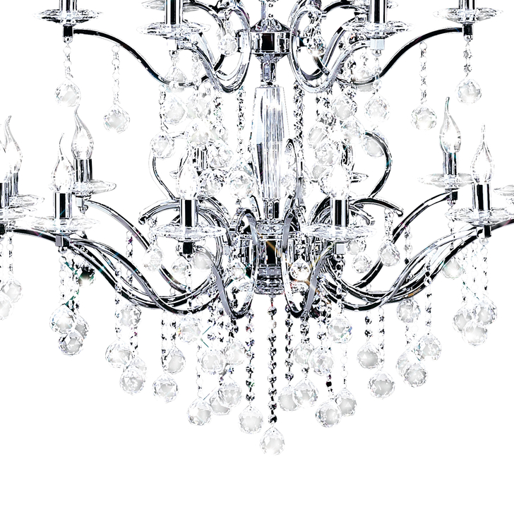 Diyas Zinta IL30126+4+12 Polished Chrome 22 Light Crystal Chandelier