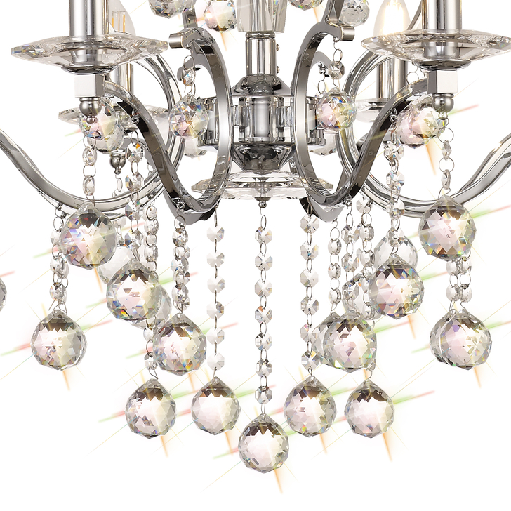 Diyas Zinta IL30128+4 Polished Chrome 12 Light Crystal Chandelier