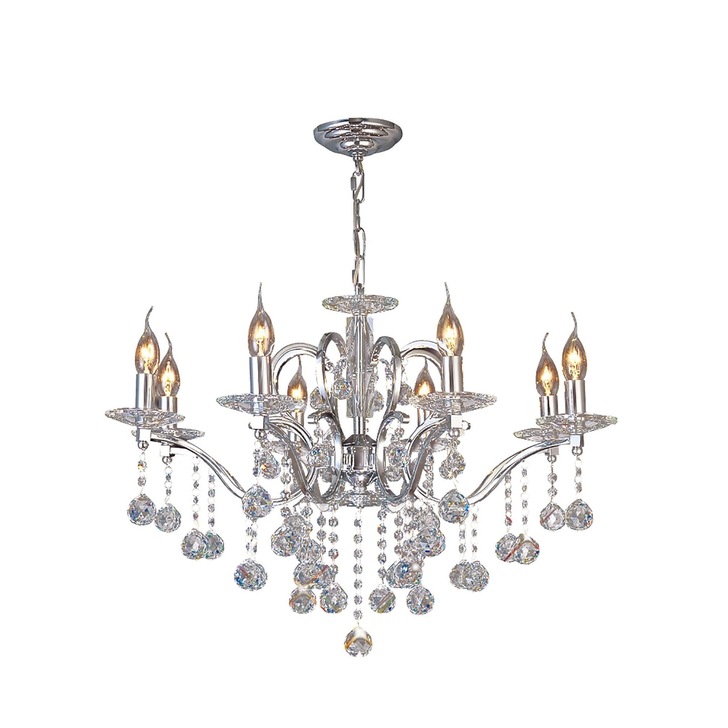 Diyas Zinta IL30128 Polished Chrome 8 Light Crystal Chandelier