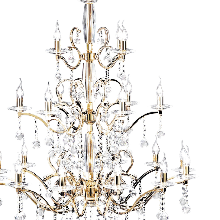 Diyas Zinta IL30226+4+12 French Gold 22 Light Crystal Chandelier