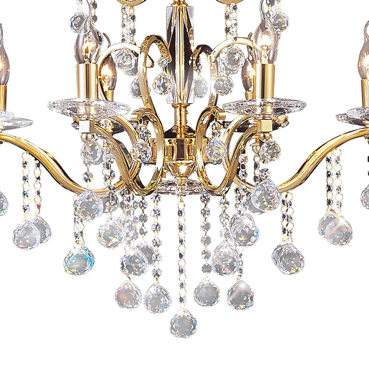 Diyas Zinta IL30228+4 French Gold 12 Light Crystal Chandelier