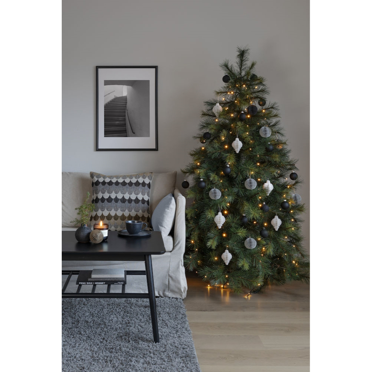 Easy Install Christmas Tree Light Set Amber Frosted LEDs 180cm