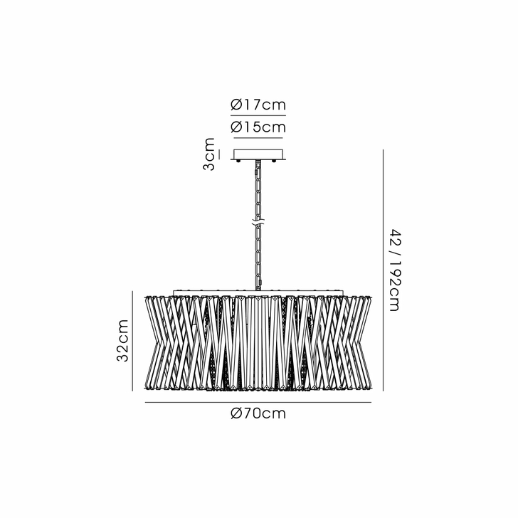 Efal 70cm Polished Nickel/Clear Crystal Round Extra Large 18 Light Pendant