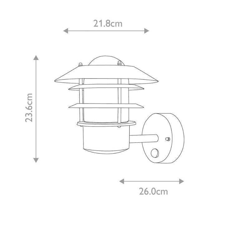 Elstead Helsingor Black Wall Light With Pir Sensor And Clear Glass - IP44 - Coastal Suitable