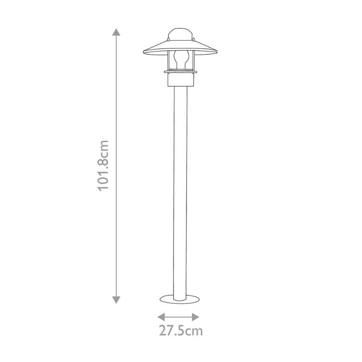 Elstead Klampenborg Black Outdoor Bollard Light With Clear Glass - IP44 - Coastal Suitable