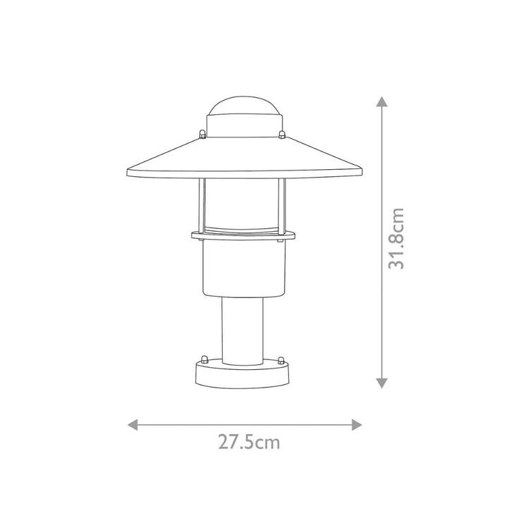 Elstead Klampenborg Black Outdoor Pedestal Light With Pir Sensor And Clear Glass - IP44 - Coastal Suitable