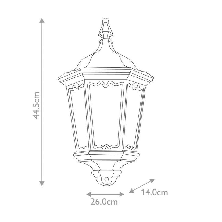 Elstead Medstead Black Exterior Flush Wall Lantern Light With Clear Glass - IP44