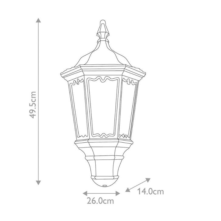 Elstead Medstead Black Exterior Flush Wall Lantern Light With Pir And Clear Glass - IP44