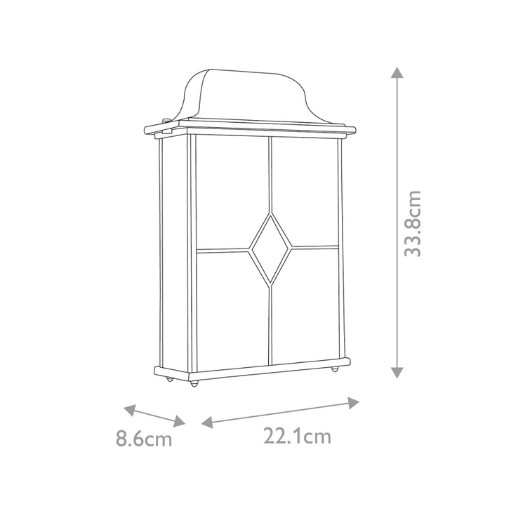 Elstead Wexford Aluminium 2 Light Outdoor Wall Light Complete With Leaded Glass - IP23