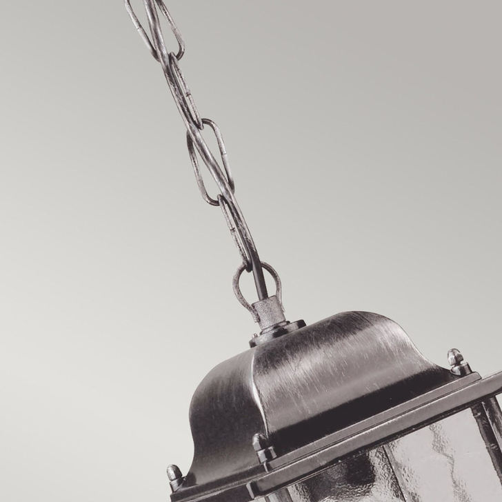 Elstead Wexford Aluminium Outdoor Chain Lantern Lantern Complete With Leaded Glass - IP23