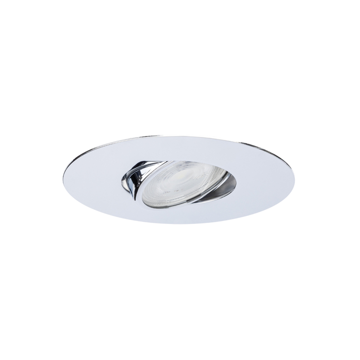 Evofire Maxi Ultra Slim 110mm Polished Chrome Round Tiltable Fire Rated Ip20 Downlight - 70-100mm Cut Out - Gu10