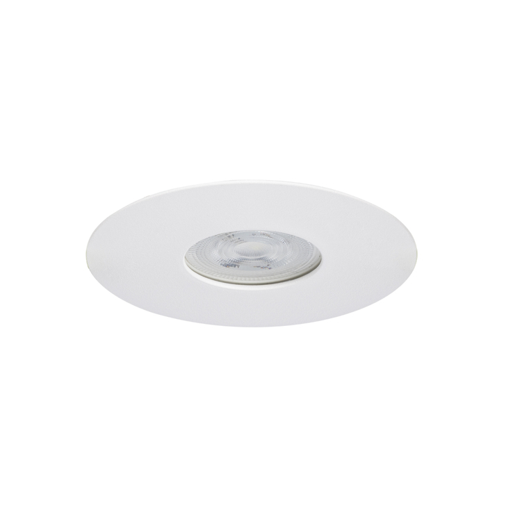 Evofire Maxi Ultra Slim 110mm White Round Fixed Fire Rated Ip65 Downlight With Insulation Guard - 70-100mm Cut Out  - Gu10