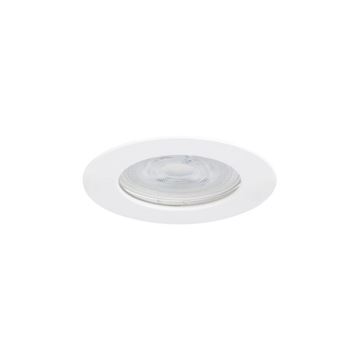 Evofire Midi Ultra Slim 72mm White Round Fixed Fire Rated Ip65 Downlight - 60mm Cut Out  - Gu10