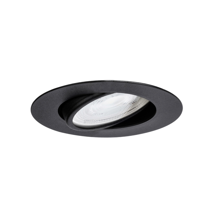 Evofire Midi Ultra Slim 85mm Black Tiltable Fire Rated Ip20 Downlight - 85mm Cut Out  - Gu10