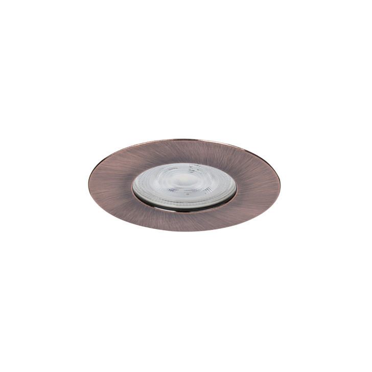Evofire Midi Ultra Slim 85mm Copper Finish Fixed Fire Rated Ip65 Downlight - 70mm Cut Out  - Gu10