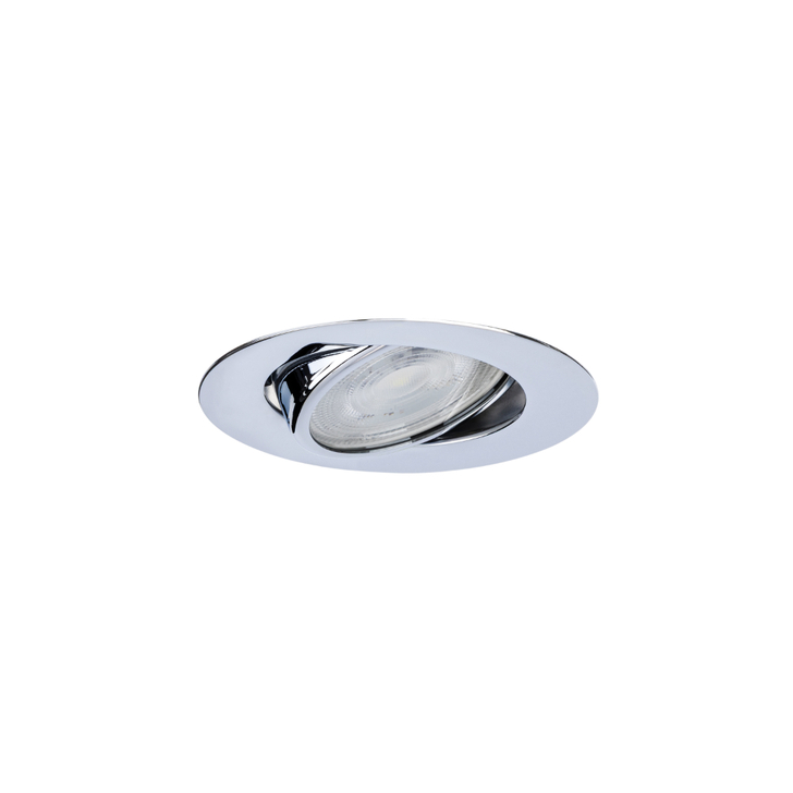 Evofire Midi Ultra Slim 85mm Polished Chrome Tiltable Fire Rated Ip20 Downlight - 85mm Cut Out  - Gu10