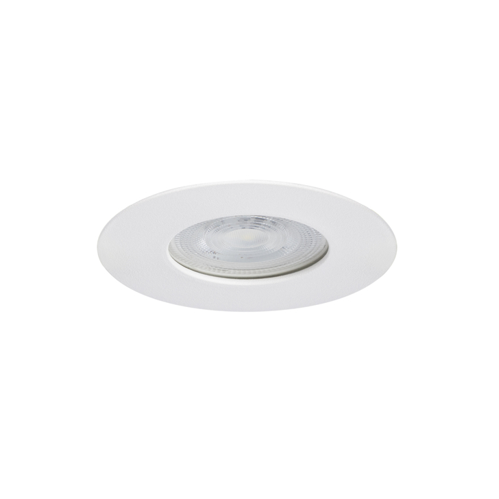 Evofire Midi Ultra Slim 85mm White Fixed Fire Rated Ip65 Downlight With Insulation Guard - 70mm Cut Out  - Gu10