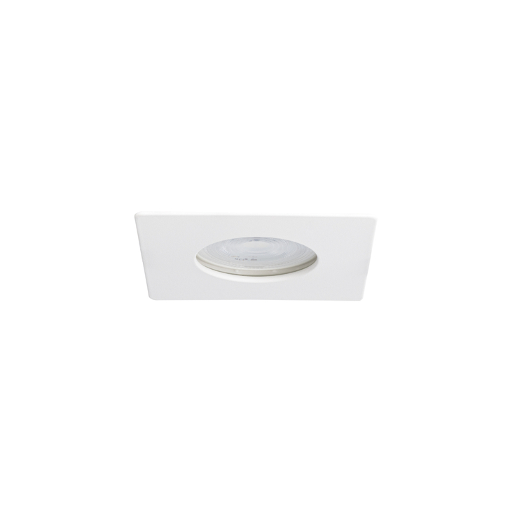 Evofire Midi Ultra Slim 85mm White Square Fixed Fire Rated Ip65 Downlight With Insulation Guard - 70mm Cut Out  - Gu10
