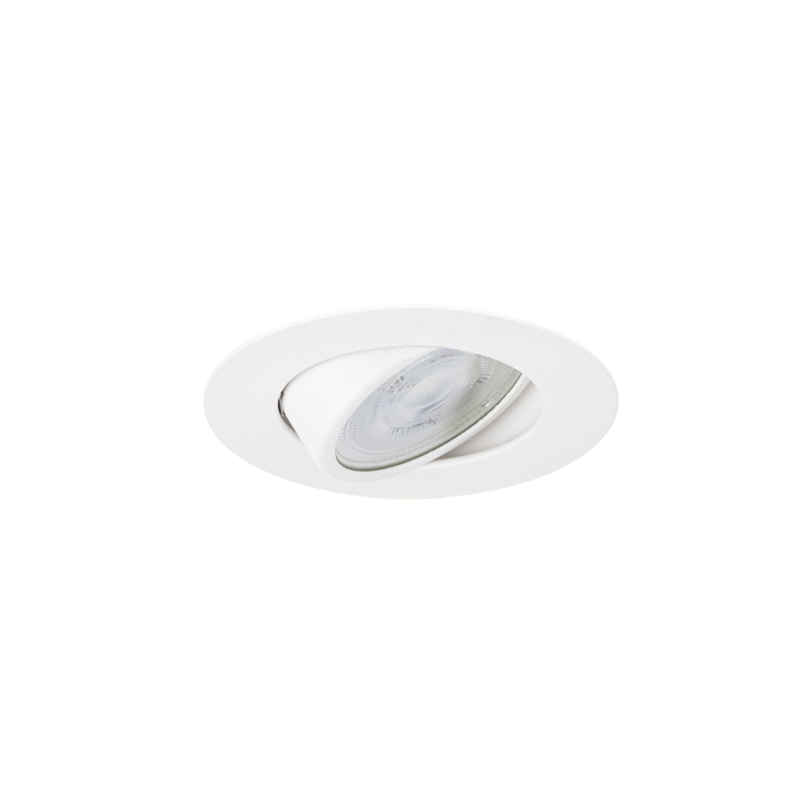 Evofire Midi Ultra Slim 85mm White Tiltable Fire Rated Ip20 Downlight - 85mm Cut Out  - Gu10
