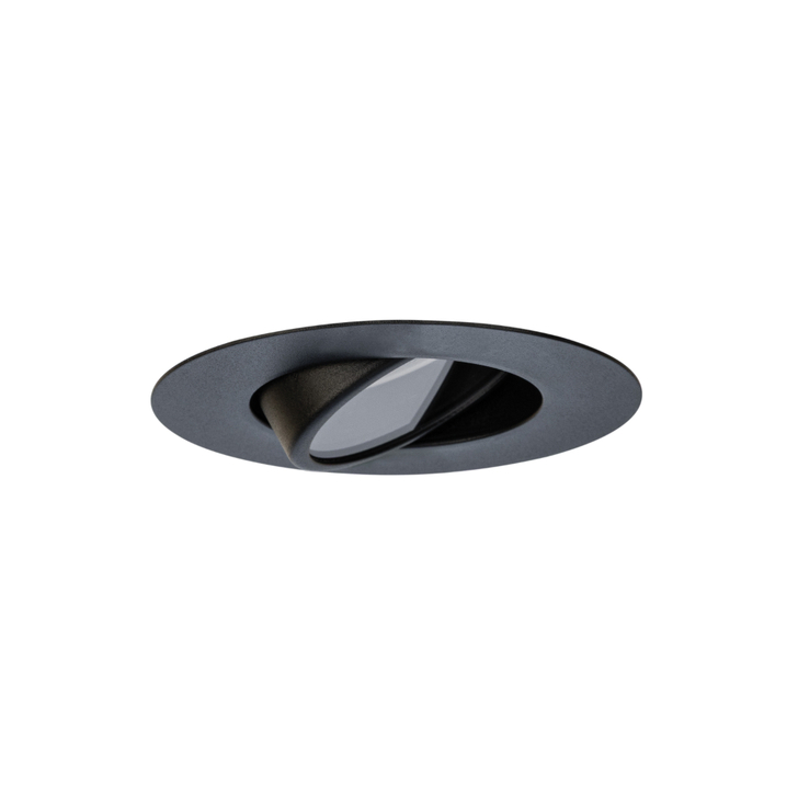 Evofire Midi Ultra Slim 92mm Black Round Tiltable Fire Rated Ip20 Downlight - 70-85mm Cut Out  - Gu10