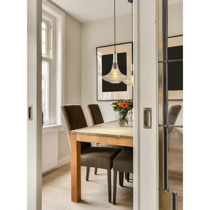 Franklite Bordeaux Amber Glass Finish Single Pendant Light