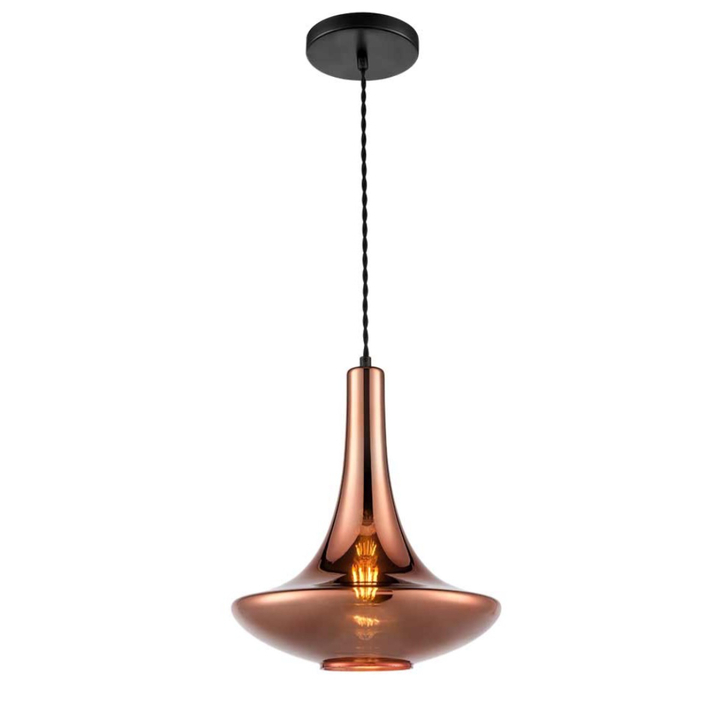 Franklite Bordeaux Copper Glass Finish Single Pendant Light