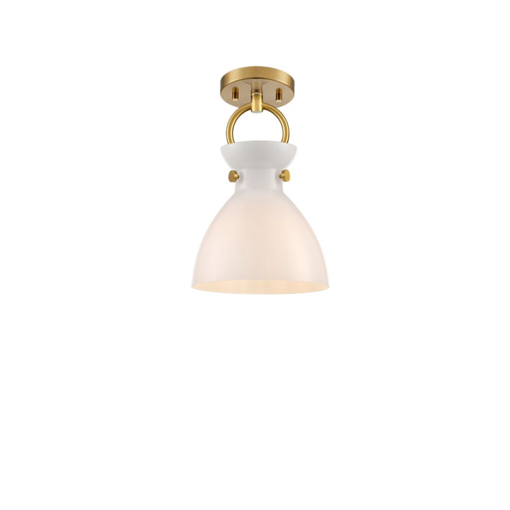 Franklite Horizon Pendant Brushed Brass With Opal Glass
