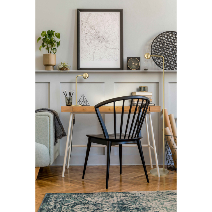 Franklite Iris Led Floor Reading Lamp In Satin Brass With Adjustable Head - 3000K