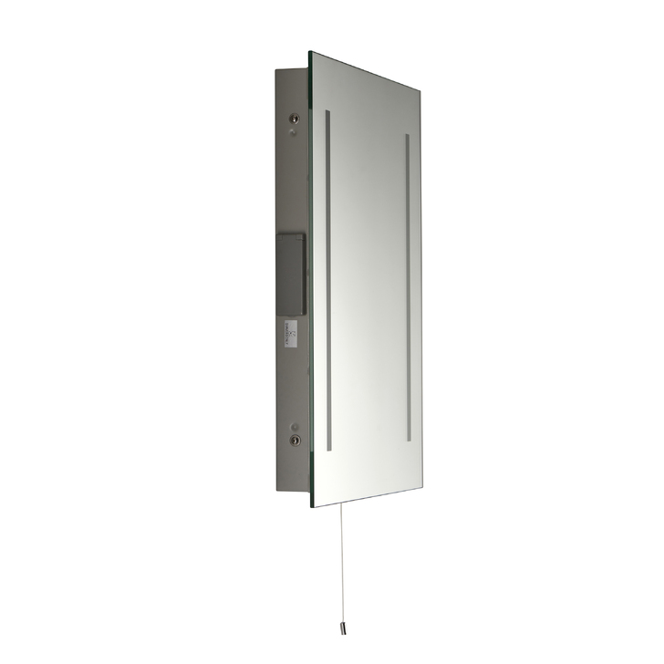 Glimpse Rectangular Bathroom Mirror With 4000K LED Lights, Pull Cord & Shaver Socket