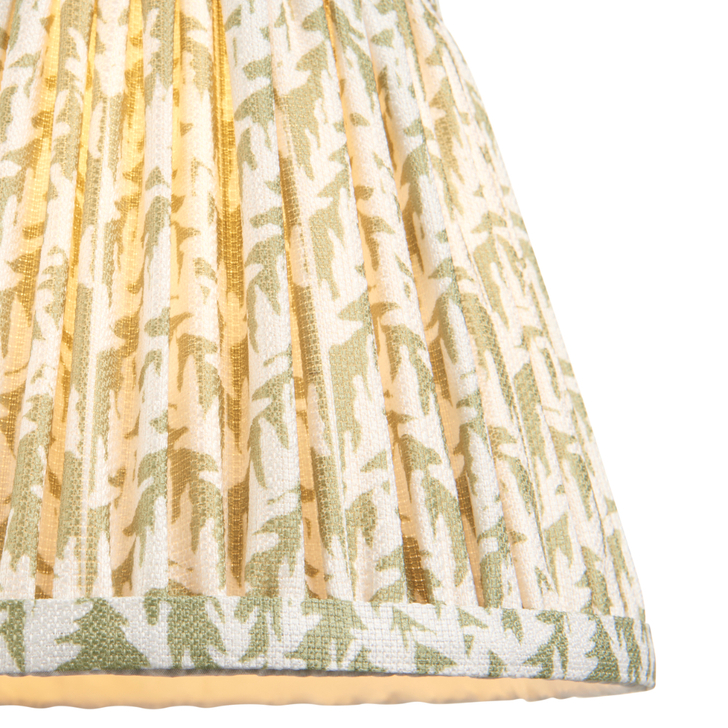 Herb Garden Green Leaf Patterned 20cm Lampshade - E14/E27/B22 With Fixed Metal Gimbal