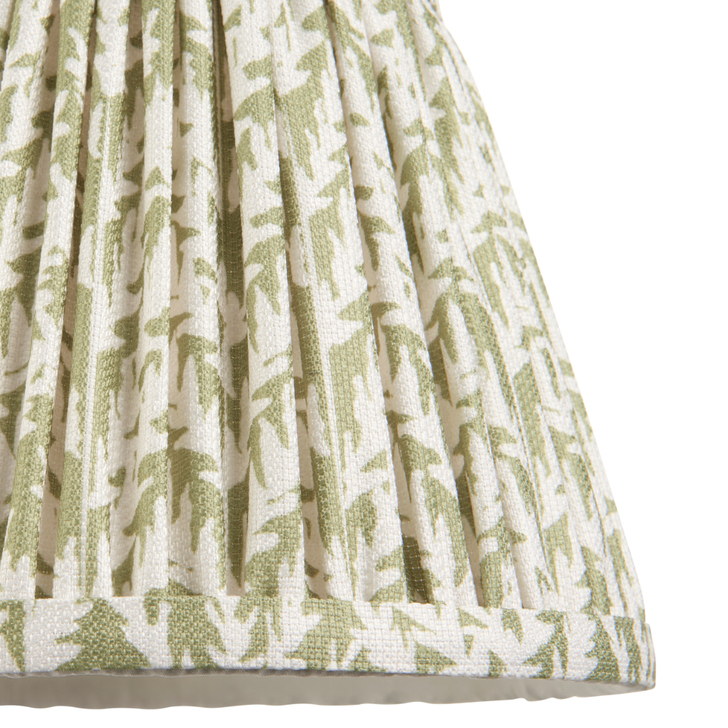 Herb Garden Green Leaf Patterned 20cm Lampshade - E14/E27/B22 With Fixed Metal Gimbal