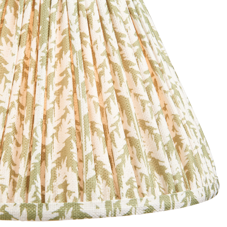 Herb Garden Green Leaf Patterned 30cm Lampshade - E14/E27/B22 With Fixed Metal Gimbal