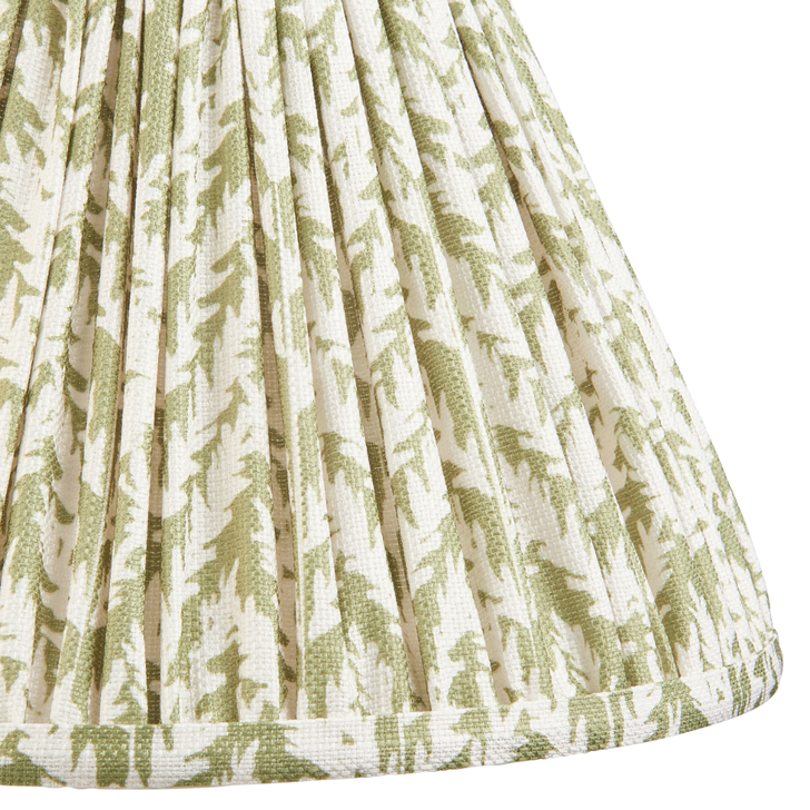 Herb Garden Green Leaf Patterned 30cm Lampshade - E14/E27/B22 With Fixed Metal Gimbal