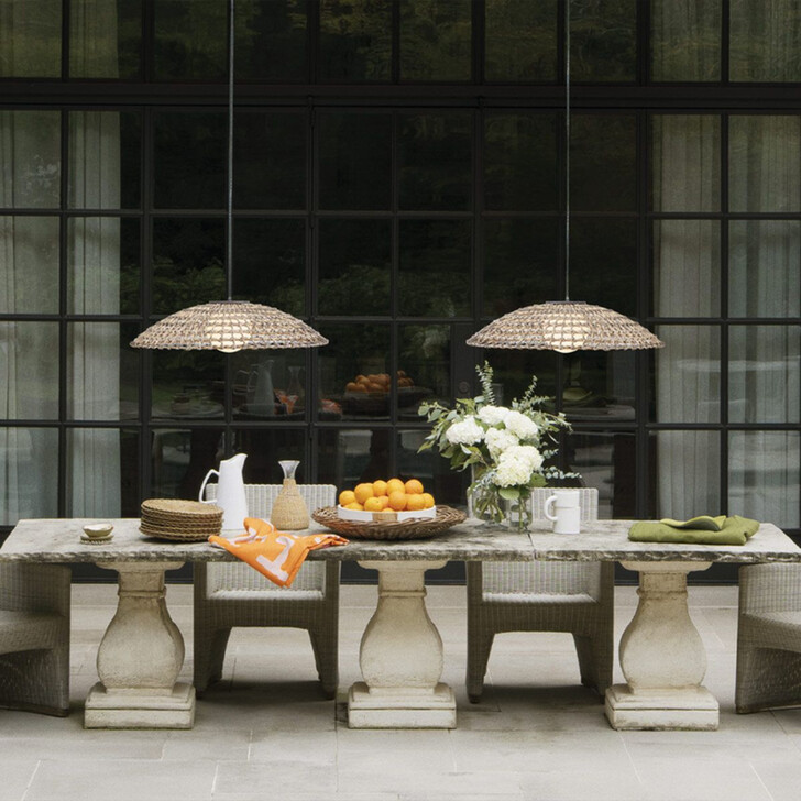 Hinkley Arlen Rattan Extra Large Outdoor Pendant Light - IP44