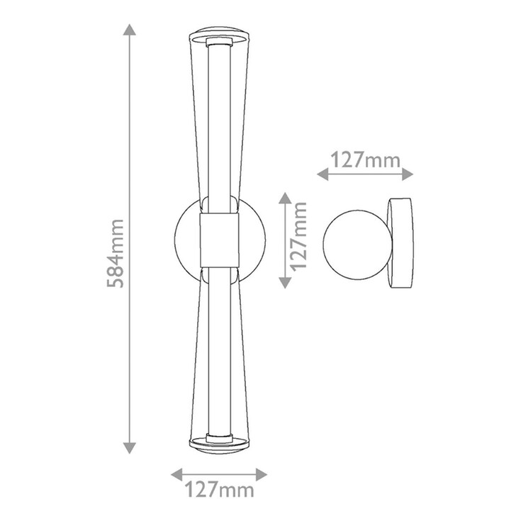Hinkley Elin Polished Chrome Dimmable Bathroom Led Wall Light - IP44 - 3000K