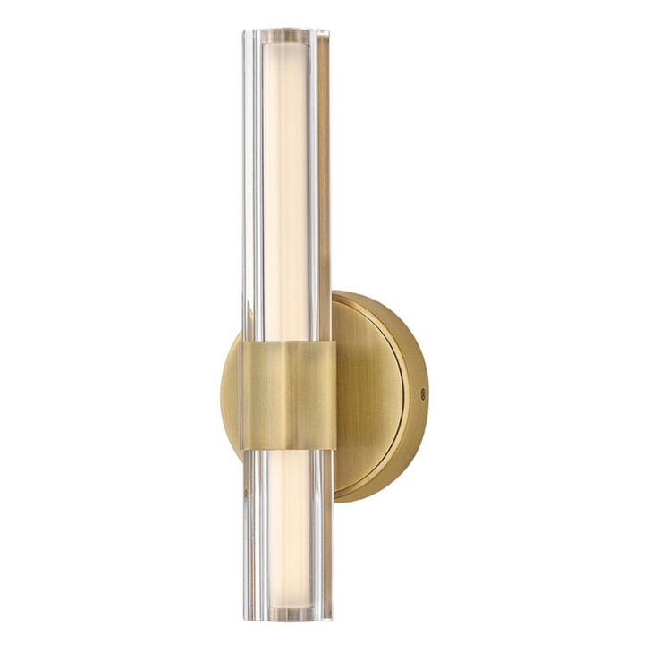 Hinkley Georgette Lacquered Brass 1 Light Led Dimmable Bathroom Wall Light - IP44 - 3000K