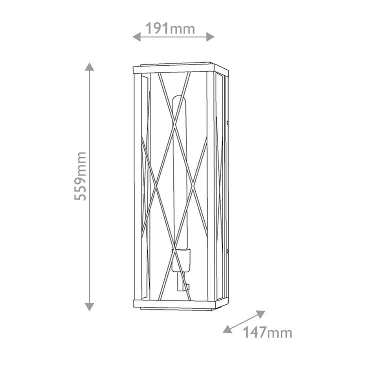 Hinkley Monte Black Large Exterior Wall Light Clear Cut Glass - IP44