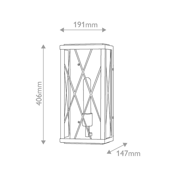 Hinkley Monte Black Medium Exterior Wall Light Clear Cut Glass - IP44