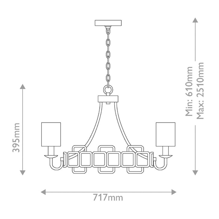 Hinkley Sabina Black 5 Light Chandelier Ceiling Light Complete With Polycotton Shades - Uk Made