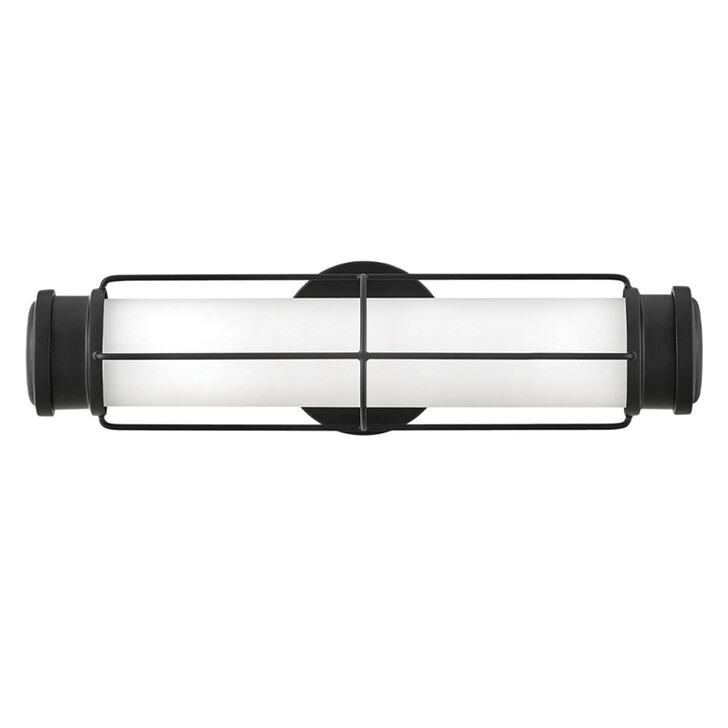 Hinkley Saylor Small Black Bathroom Dimmable Led Wall Light Complete With Etched Opal Glass - IP44 - 3000K