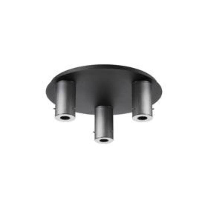 Idolite Adele 48cm Round Ceiling Light (FRAME ONLY), 3 x E27, Gun Metal/Satin Black