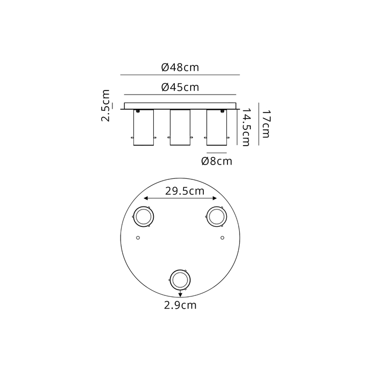 Idolite Adele 48cm Round Ceiling Light (FRAME ONLY), 3 x E27, Titanium Gold/Satin Black